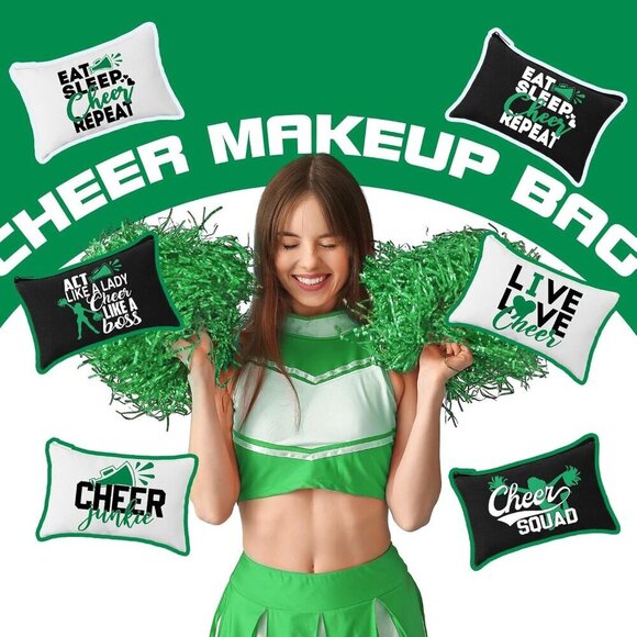 20 Pcs Cheer Makeup Bags Bulk Cheerleader Gifts for Women Canvas Cheer Cosmetic - Picture 5 of 6